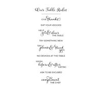 Mural and Wall Vinyl Decal Family Table Rules Quotes for Restaurants 21x50.3cm Art Mural Painting Small Black