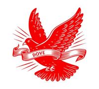 Mural and Wall Vinyl Decal Flying Dove Silhouette Images 54.6x55cm Do not Damage The Wall Surface Red