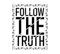 Mural and Wall Vinyl Decal Follow The Truth Motivational Inspirational Modern Typography 40x51.2cm Do not Damage The Wall Surface Black