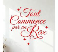 Mural and Wall Vinyl Decal French Start from A Dream Campaign Begins 54.6x54.7cm Multi Color Selection Red