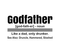Mural and Wall Vinyl Decal Godfather druncle Drinking Definition Funny 34x63cm Wall beautification Black