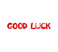 Mural and Wall Vinyl Decal Good Luck Hand Lettering Quote with Horseshoe Fortune Wish Good 25.2x171.4cm Car Body Decoration Red
