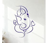 Mural and Wall Vinyl Decal Hinduism Hindu Abstract God Ganesha Elephant 54.6x79.2cm Do not Damage the wall Surface DarkBlue