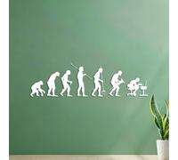 Mural and Wall Vinyl Decal Human Evolution History Quotes from Apes to Computer Geek Teenagers 22x77.5cm Self Adhesive White