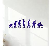 Mural and Wall Vinyl Decal Human Evolution History Quotes from Apes to Computer Geek Teenagers 28.6x100.7cm Waterproof DarkBlue