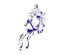 Mural and Wall Vinyl Decal Jockey Horse Equestrian Sports 48x74.3cm Do not Damage The Wall Surface Large DarkBlue
