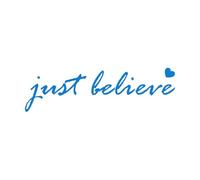 Mural and Wall Vinyl Decal Just Believe Positive Words Inspiration Heart ation Quote 51.8x181.2cm Self Adhesive Extra Large Blue
