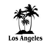 Mural and Wall Vinyl Decal Los Angeles California with Palm Tree Silhouette 51x57.8cm Store Decoration Black