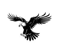 Mural and Wall Vinyl Decal Majestic Black Eagle 64x96.4cm Can Modify and add Information Black