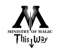 Mural and Wall Vinyl Decal Ministry of Magic Bathroom Toilet 36x37.5cm It Won't Fall Off Small Black