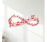 Mural and Wall Vinyl Decal Musical Infinity Music ation 41.6x102.2cm Art Mural Painting Red