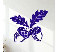 Mural and Wall Vinyl Decal Oak Tree Acorn Natural Leaves Home 35x41cm Do not Damage the wall Surface DarkBlue