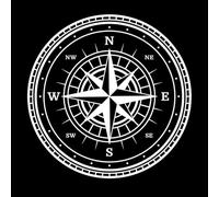 Mural and Wall Vinyl Decal Old Compass Vintage map Wind Rose Travel 54.6x54.6cm Multiple Size Options White