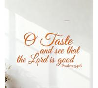 Mural and Wall Vinyl Decal Psalm “Christians Taste and See that The Lord is Good 35x47.2cm Store Decoration Orange