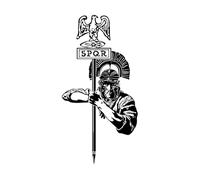 Mural and Wall Vinyl Decal Roman Centurion with Eagle SPQR Ancient World 28x54.4cm Multiple Size Options Small Black
