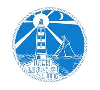 Mural and Wall Vinyl Decal Sea Ocean Sailing Ship Lighthouse Night 54x54.1cm Easy Installation Blue