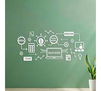 Mural and Wall Vinyl Decal Teamwork Success Hard Work Dream Team Inspiring Motivational Quotes Geek 53x116.1cm Waterproof White