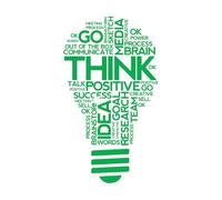 Mural and Wall Vinyl Decal Think Lightbulb Idea Office Space Inspirational Words 30x52.7cm Removable Without Leaving Glue Green