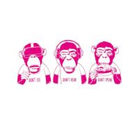 Mural and Wall Vinyl Decal Three Monkeys Quote Don't See Hear Speak Teen 42x96.8cm Can Modify and add Information Rosered