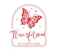 Mural and Wall Vinyl Decal Transformed by Gods Love Butterfly 67.2x76.6cm Removable Without Leaving Glue Red