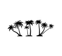 Mural and Wall Vinyl Decal Tropical Palm Trees Natural Sea Beach Style 23x61.9cm Do not Damage The Wall Surface Small Black