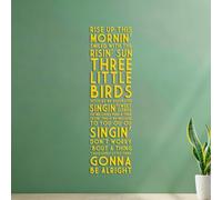 Mural and Wall Vinyl Decal Wake up in the Morning Smiling alongside the Rising Sun... Everything for Every Little Thing Will Turn Out just fine. 28.6x100.4cm Store Decoration Yellow