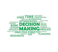 Mural and Wall Vinyl Decal Word Cloud Decision Making 28x57cm Self Adhesive Green