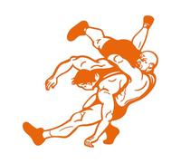 Mural and Wall Vinyl Decal Wrestlers Fighters Gymnastics Fight Sport Martial Arts 36x37cm Car Body Decoration Orange