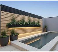 Mural Gardens Modern Patio Fence Panel Privacy Screen Contemporary Garden Border Mural Tapestry Backdrop Curtain W400Cm X H180Cm