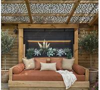 Mural Gardens Wooden Slat Patio Fence Panel Privacy Screen Contemporary Garden Border Mural Tapestry Curtain 180Cm By 180Cm