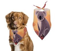 Mural Koala Dog Bandana Triangle Dog Scarf Washable Polyester Dog Bibs Cute Pet Bandana for Medium Large Dogs Puppy and Cats