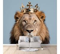 Mural Large Kingdom Lion, Mural Wallpaper Non-Woven Predator Kids Room Decoration Quick Home Refresh Create A Feature Wall Eco-Friendly 450X315Cm
