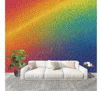 Mural Photo Wallpaper 250x175cm Rainbow Polka Dot Pattern Non-Woven Mural Poster TV Background Decoration Colorful for Corridor Living Room Bedroom Home Renovation