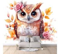 Mural Photo Wallpaper 3D Cute Bird Non-Woven Premium Art Print Wall Flower Animation Mural Home Bedroom Living Room Poster Decoration-200x140cm