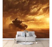 Mural Photo Wallpaper 3D Desert Tank Non-Woven Premium Art Print Wall War Mural Home Bedroom Living Room Poster Decoration-200x140cm