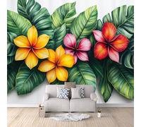 Mural Photo Wallpaper 3D Flowers Non-Woven Premium Art Print Wall Tropical Rainforest Mural Home Bedroom Living Room Poster Decoration-200x140cm
