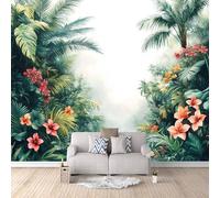 Mural Photo Wallpaper 3D Flowers Non-Woven Premium Art Print Wall Tropical Rainforest Mural Home Bedroom Living Room Poster Decoration-400x280cm