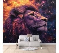 Mural Photo Wallpaper 3D Lion Non-Woven Premium Art Print Wall Auspicious Beasts Guarding The House Mural Home Bedroom Living Room Poster Decoration-400x280cm