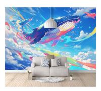 Mural Self-Adhesive Wallpaper 3D Whales are Beautiful Marine Animals 100x70cm Photo Modern Living Room Wall Background Tv Sofa Study Home Decoration