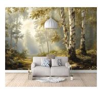 Mural Self-Adhesive Wallpaper Birch Trees on The Forest Path 100x70cm Murals 3D Bedroom Living Room Tv Decoration Wall Cloth Fresco for Office Hotel Clothing Shop Background
