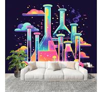Mural Stick Wallpaper Poster Decoration 200x140cm Cartoon Chemical Laboratory Non-Woven Premium Anti-Wrinkle Wall Mural Wall Colorful Murale for Kitchen Living Room Bedroom Decoration