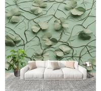 Mural Stick Wallpaper Poster Decoration 250x175cm Light Green Non-Woven Premium Anti-Wrinkle Wall Mural Wall Plants, Vines, and Florals Murale for Kitchen Living Room Bedroom Decoration