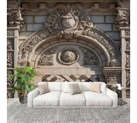 Mural Stick Wallpaper Poster Decoration 350x256cm European Architectural Patterns Non-Woven Anti-Wrinkle Wall Mural Wall Light-Colored Murale for Kitchen Living Room Bedroom Decoration