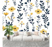 Mural Stick Wallpaper Poster Decoration 350x256cm Pastoral Prosperity Pattern Non-Woven Premium Anti-Wrinkle Wall Mural Wall White Murale for Kitchen Living Room Bedroom Decoration