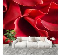 Mural Stick Wallpaper Poster Decoration 400x280cm Red Non-Woven Premium Anti-Wrinkle Wall Mural Wall Red Rose Petals Murale for Kitchen Living Room Bedroom Decoration