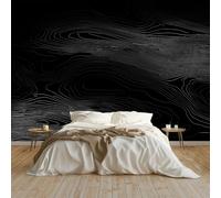 Mural - Wall Mural 200 x 140 cm Black Non-Woven Premium Art Print Fleece Photo Wallpaper Decoration Poster Picture Design Simple Aesthetics Wallpaper for Office Home Decoration