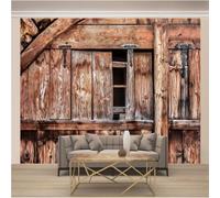 Mural Wallpaper 3D Effect Wall Murals Non-Woven Photo Wallpaper Papel De Parede 3d Effect Non-Woven Living Room Bedroom Office TV Background Modern Decoration XXL 107.9 x 100 Inch (W x H) Log Cabin