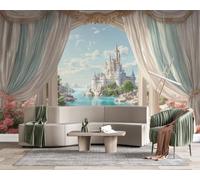 Mural Wallpaper 3D Fairy Tale Castle Non-Woven Wall Mural Wipeable
