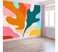 Mural Wallpaper Abstract Art - Bedroom Living Room Sofa TV Background Home Wall Decor, Colorful Waves and Swirls for Office Dorm Dining Room Kid's Room 300 x 210 cm