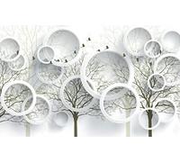 Mural Wallpaper Abstract Forest Circle Wallpaper 3D Effect Murals for Bedroom and Living Room Wall Decoration -KX34277, 400x255cm